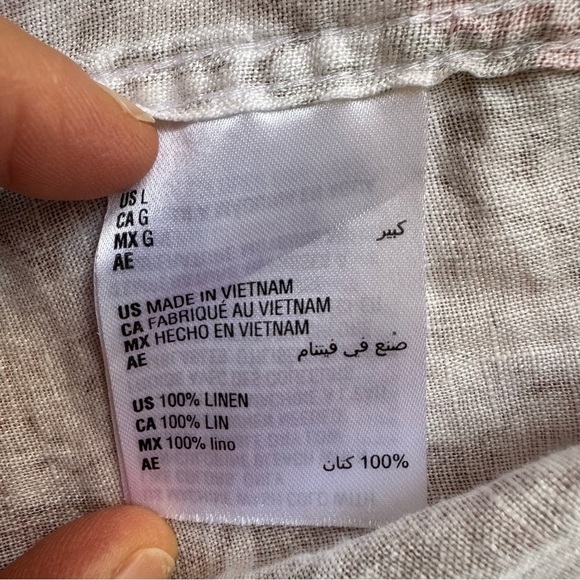 Tasso Elba 100% Linen Shirt Button Up Short Sleeve Pastel Paisley L - Picture 7 of 7